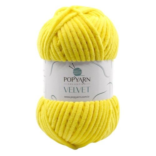 Fil à tricoter Velvet B012 - jaune pour le tricot et le crochet
